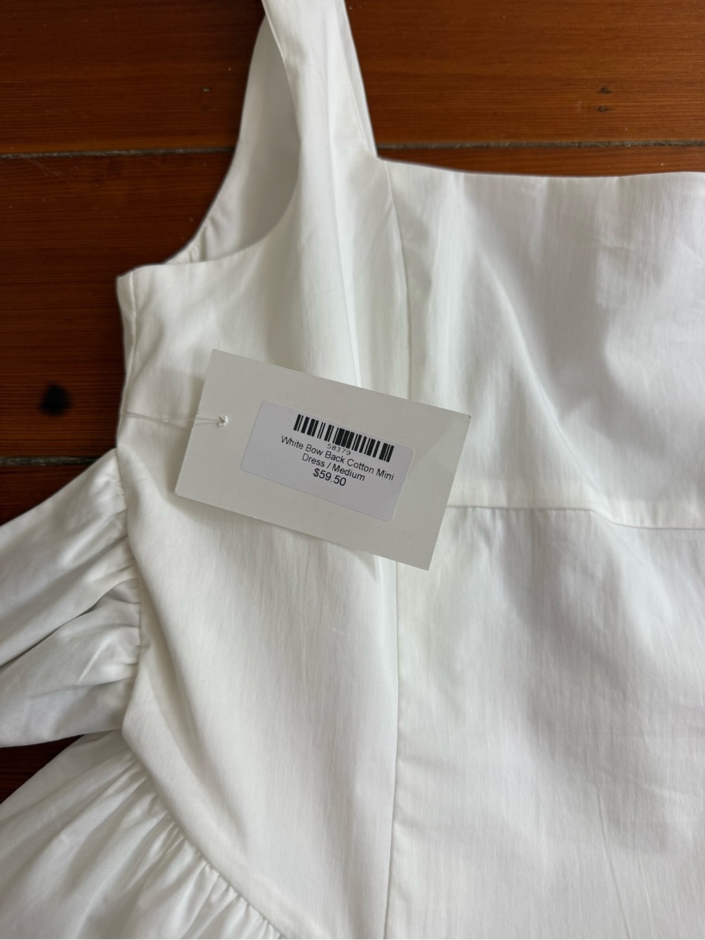 NWT The Vintage Shop White Bow Back Cotton Fit and Flare Mini Dress Sz Med 🧡🍄 - Picture 9 of 12